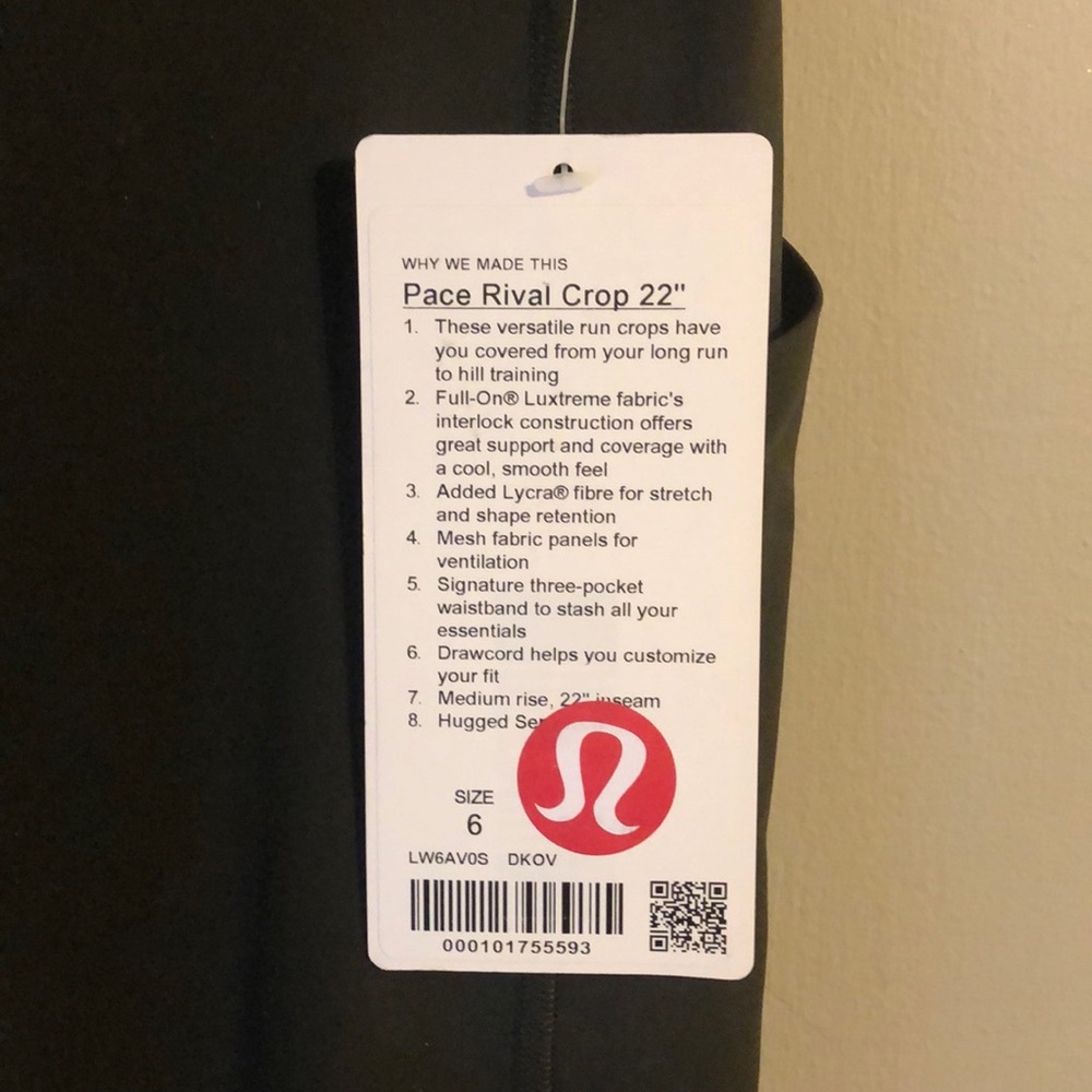Pace Rival Crop 22” Lululemon Leggings - Picture 2 of 3